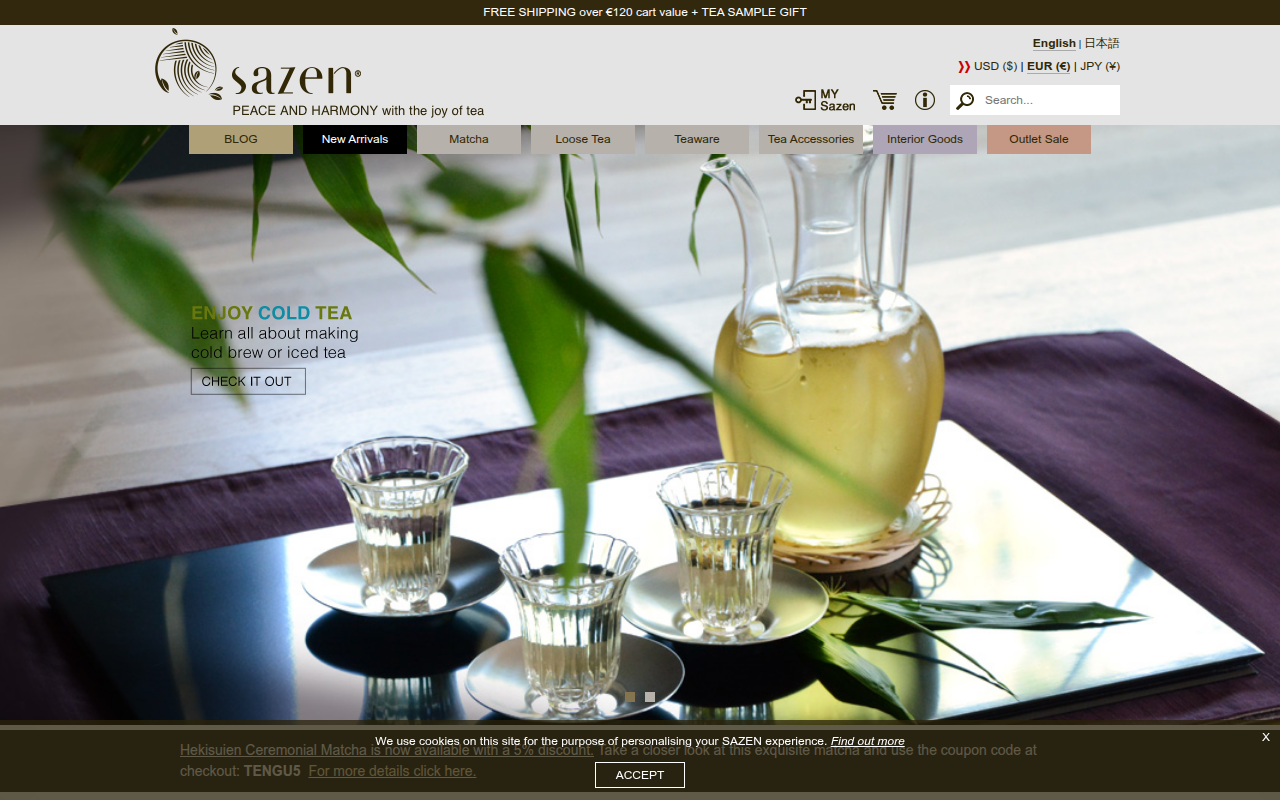 Screenshot van sazentea.com