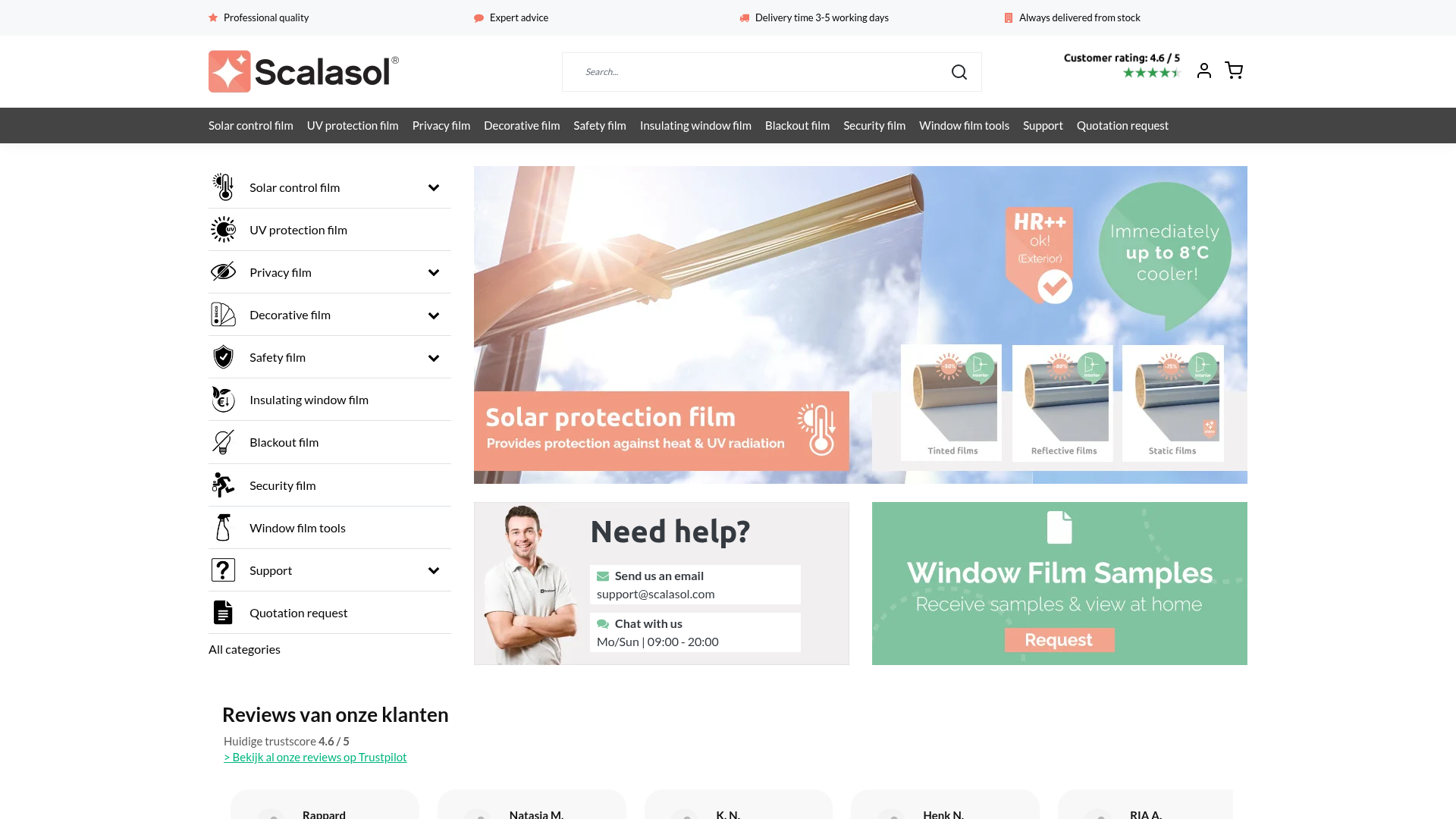 Screenshot van scalasol.com