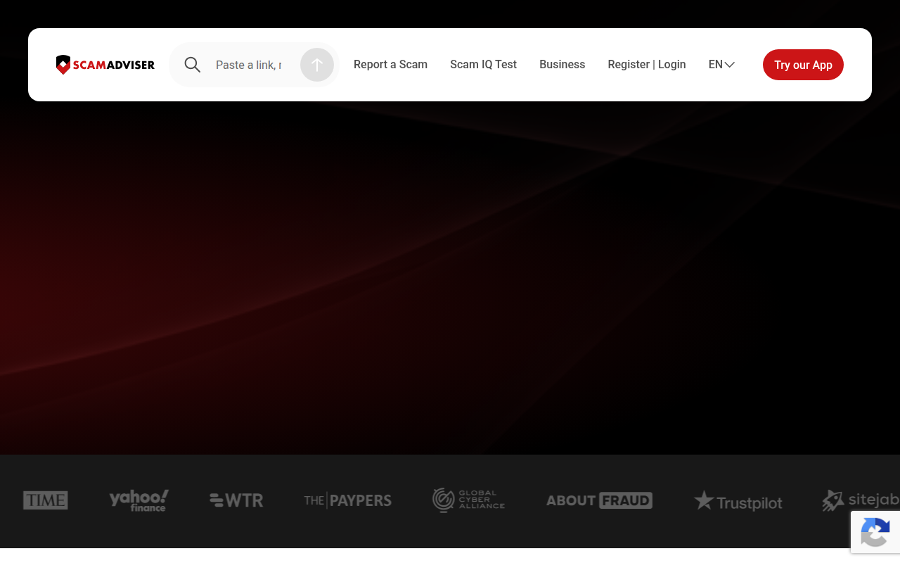 Screenshot van scamadviser.com