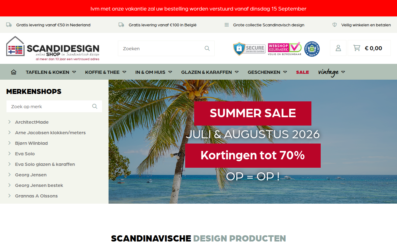 Screenshot van scandidesignshop.nl