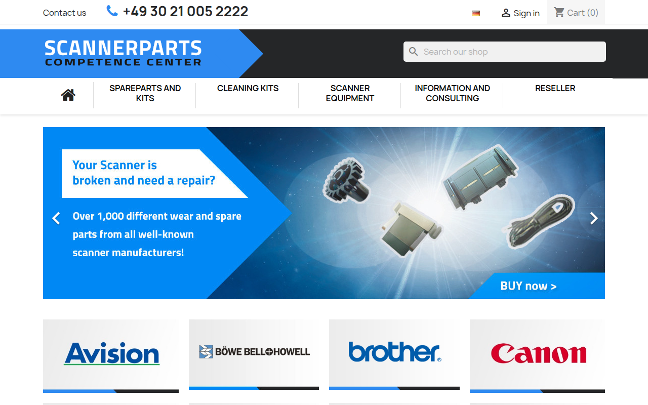 Screenshot van scannerparts.com