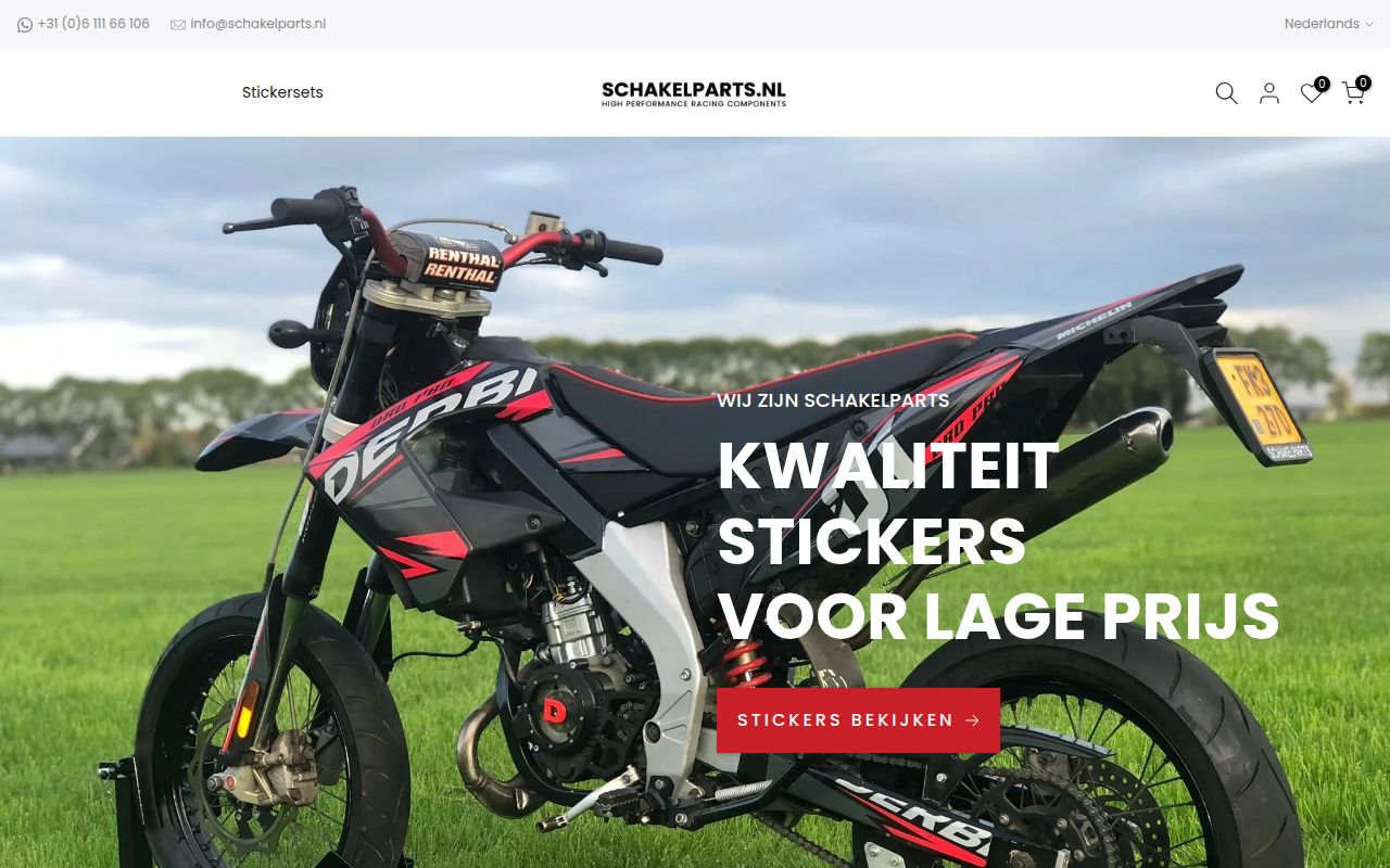 Screenshot van schakelparts.nl