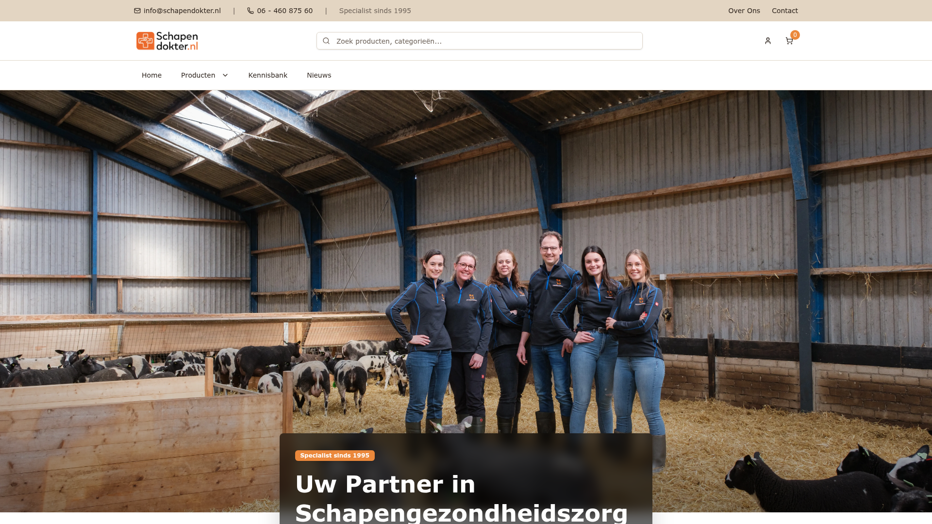 Screenshot van schapendokter.nl