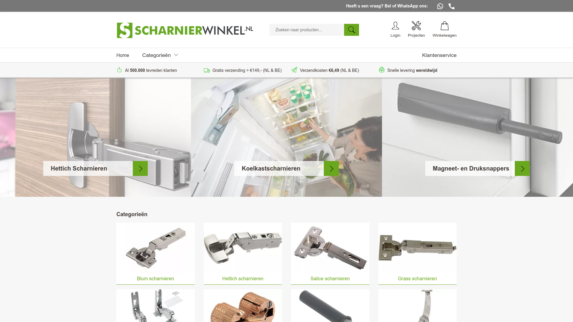 Screenshot van scharnierwinkel.nl