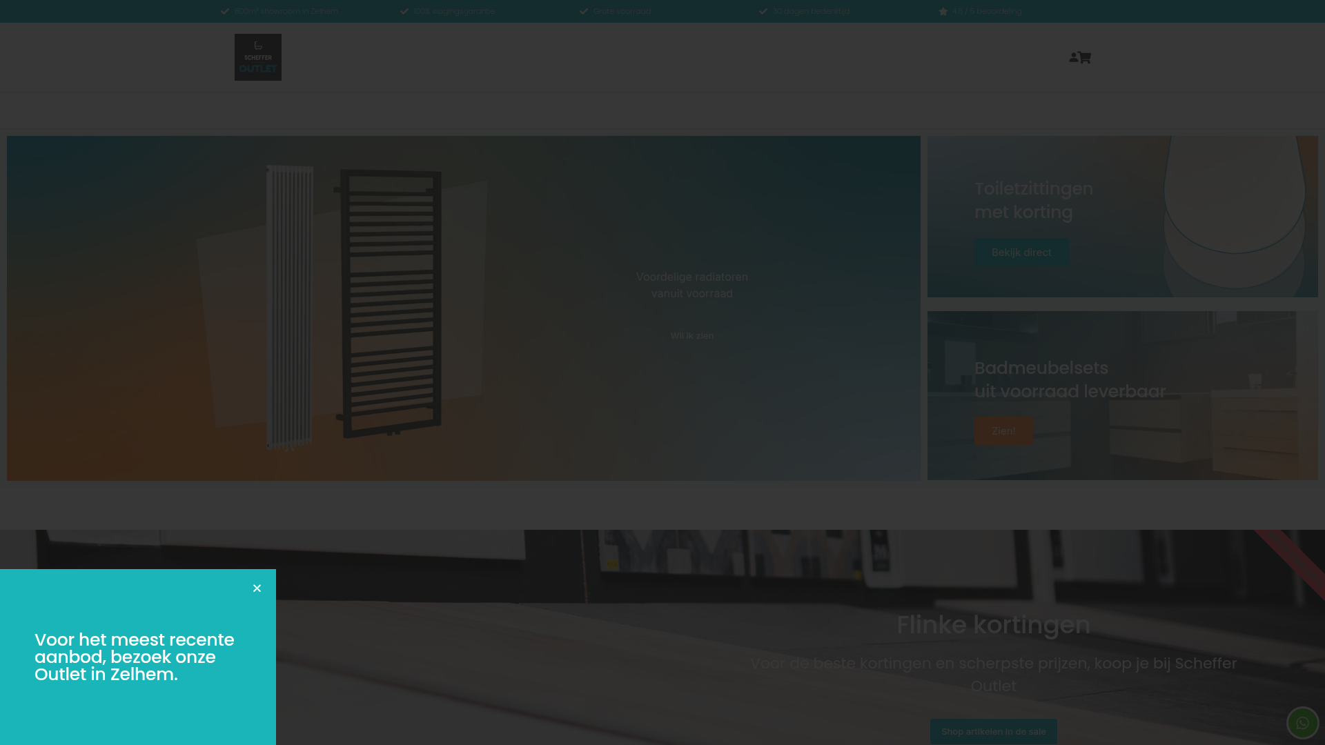 Screenshot van schefferoutlet.nl