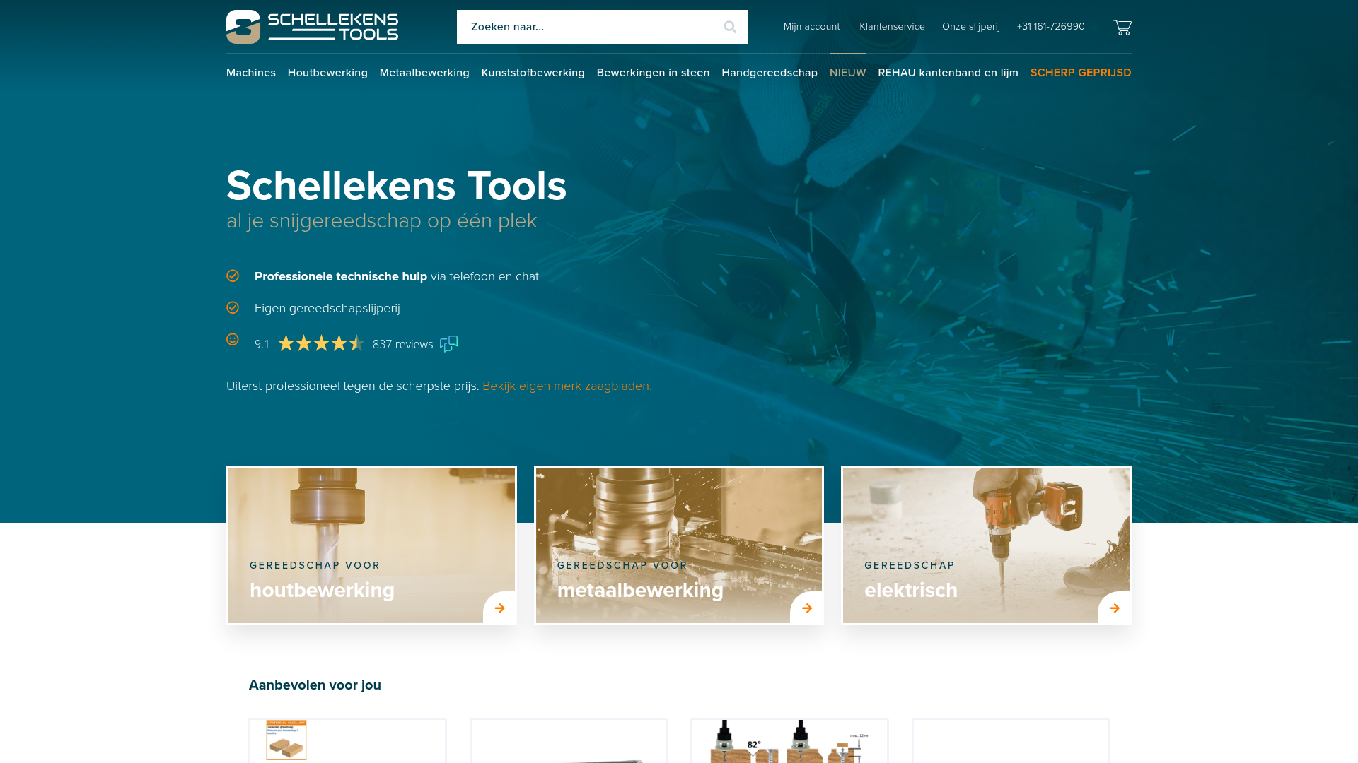 Screenshot van schellekenstools.nl