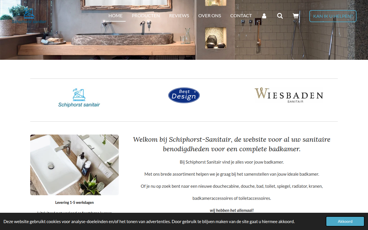 Screenshot van schiphorst-sanitair.nl