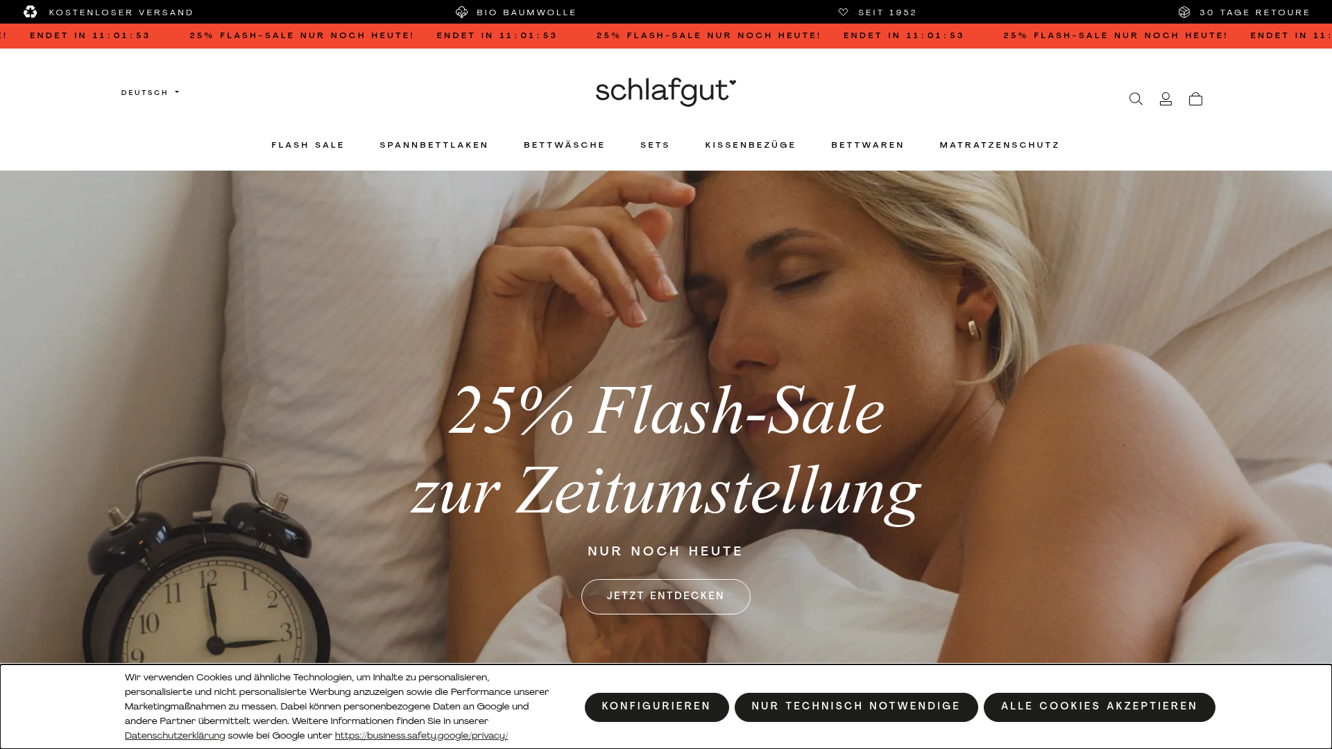 Screenshot van schlafgut.com