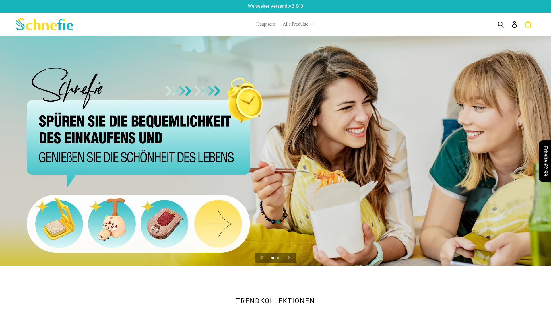 Screenshot van schnefie.de