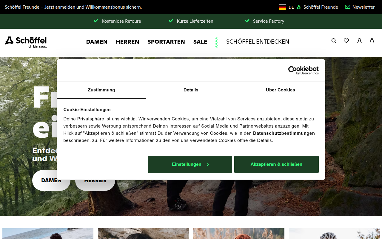 Screenshot van schoeffel.com
