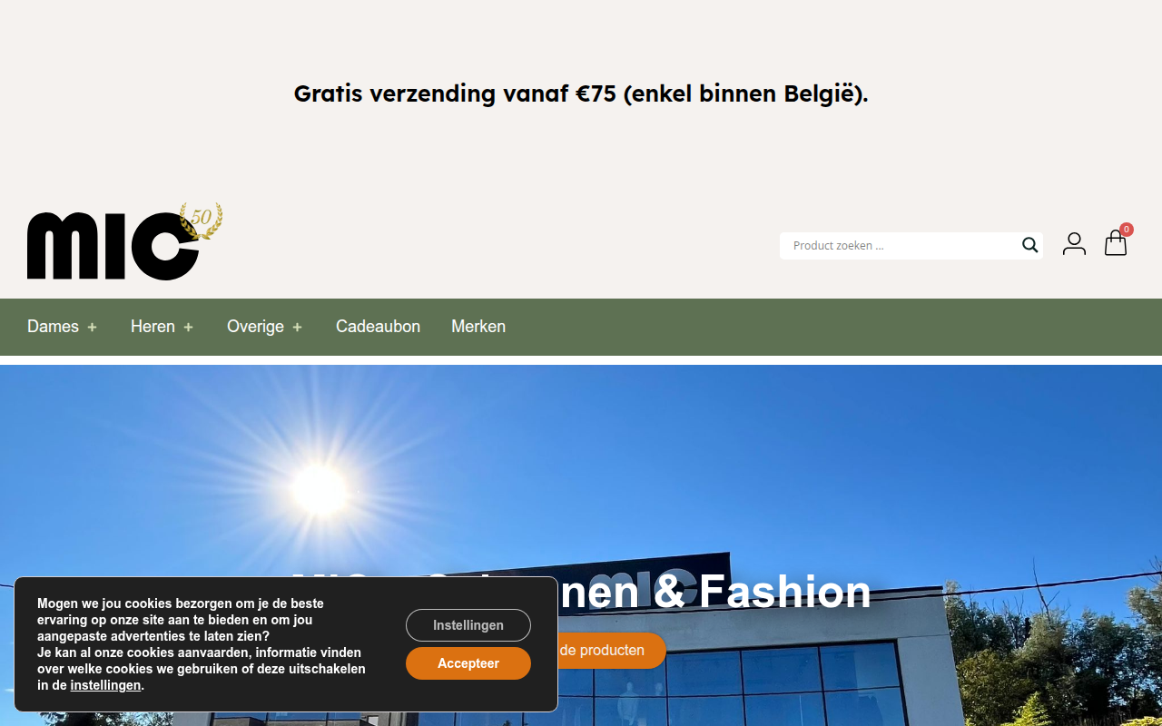 Screenshot van schoenenmic.be