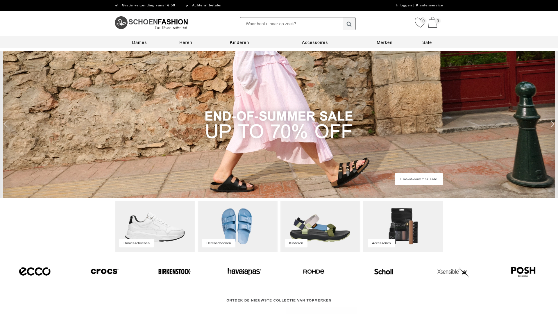 Screenshot van schoenfashion.nl