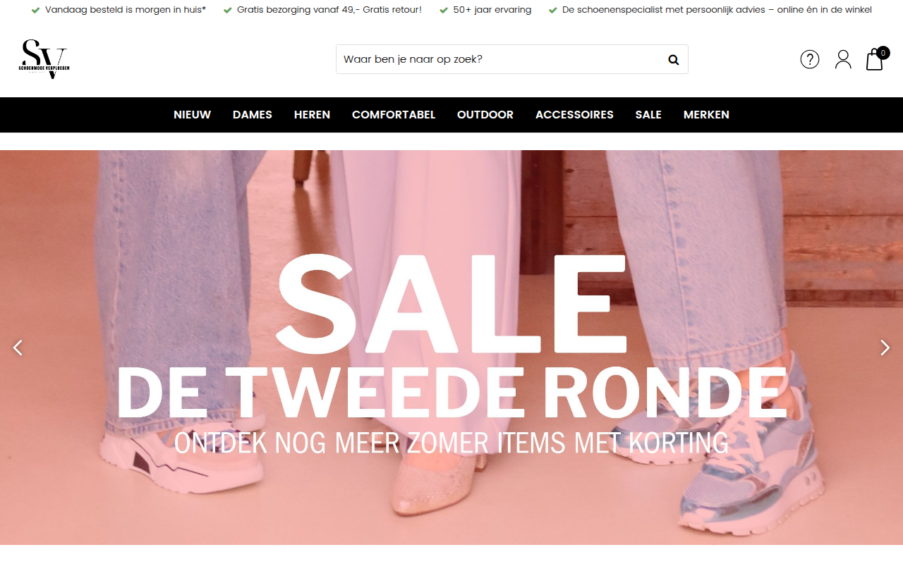 Screenshot van schoenmodeverploegen.nl