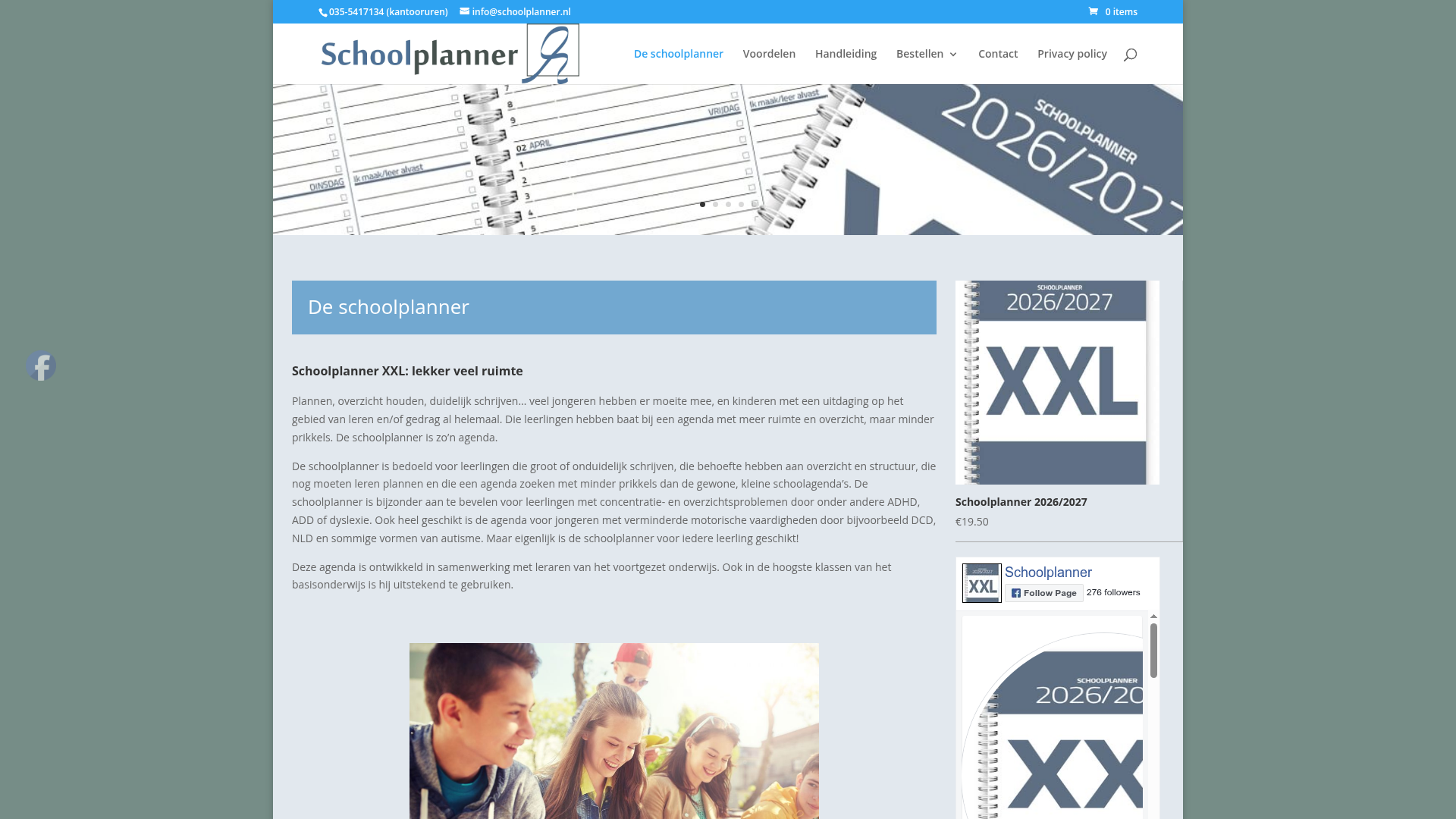 Screenshot van schoolplanner.nl