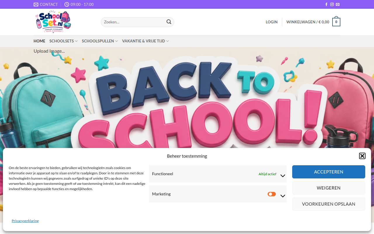 Screenshot van schoolset.nl
