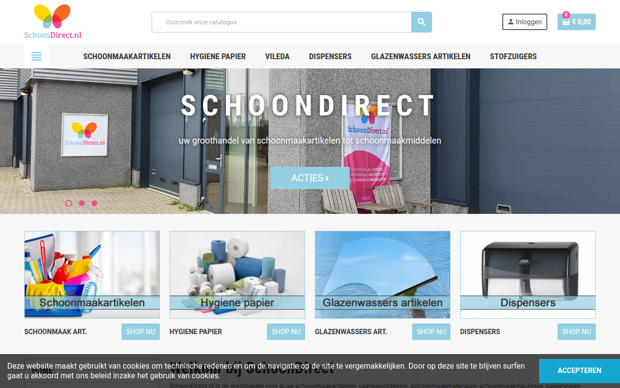 Screenshot van schoondirect.nl