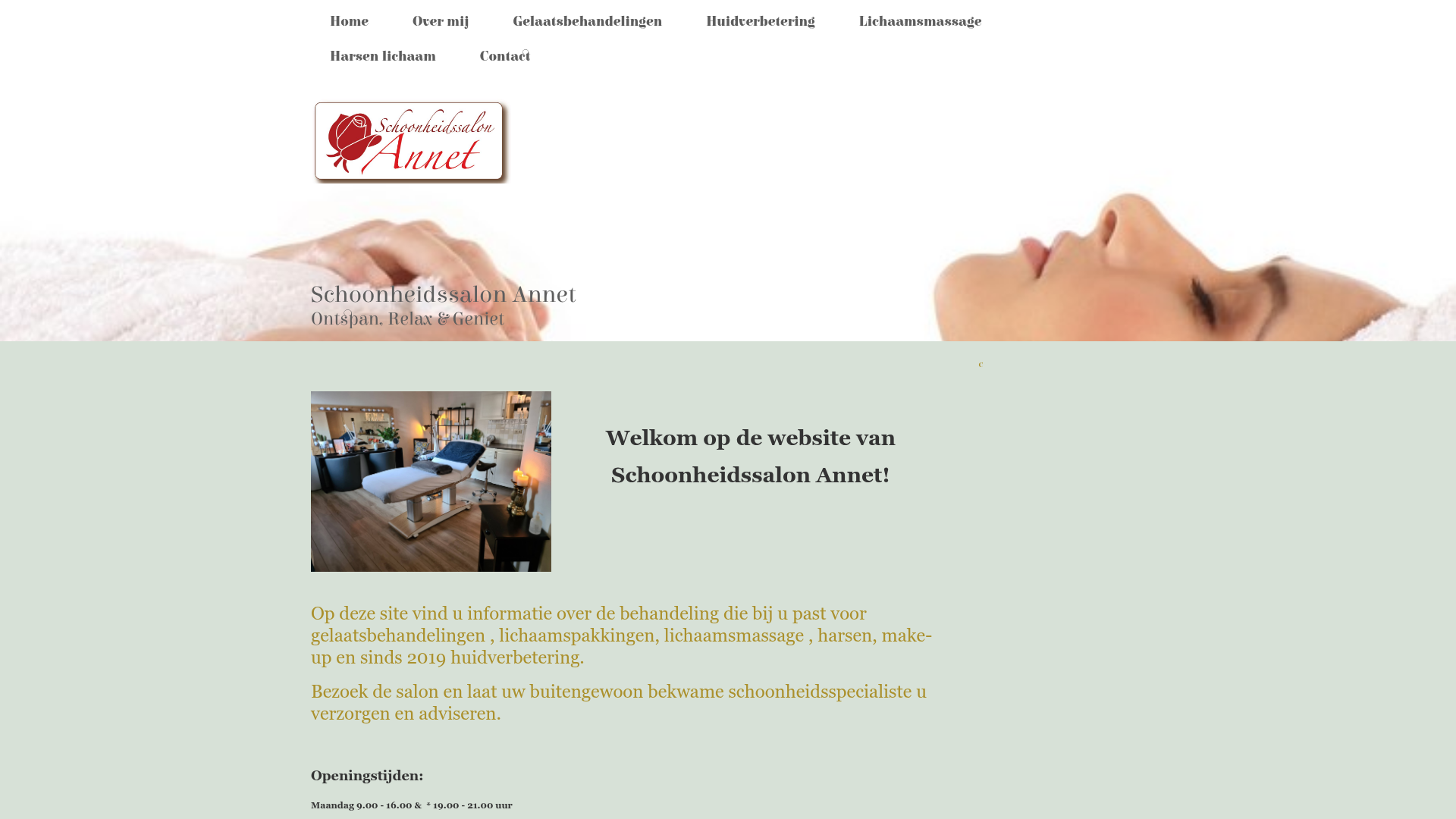 Screenshot van schoonheidsspecialisteannet.nl
