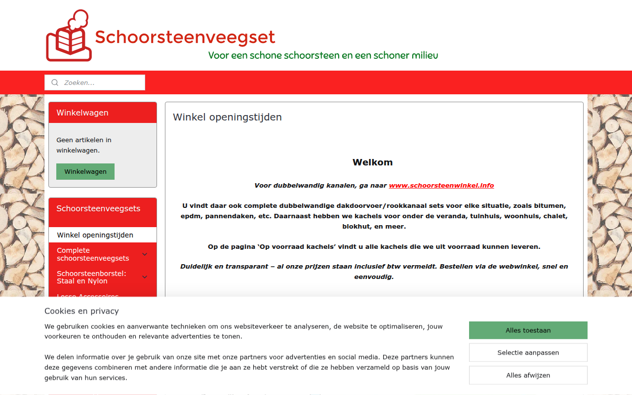 Screenshot van schoorsteenveegsets.nl