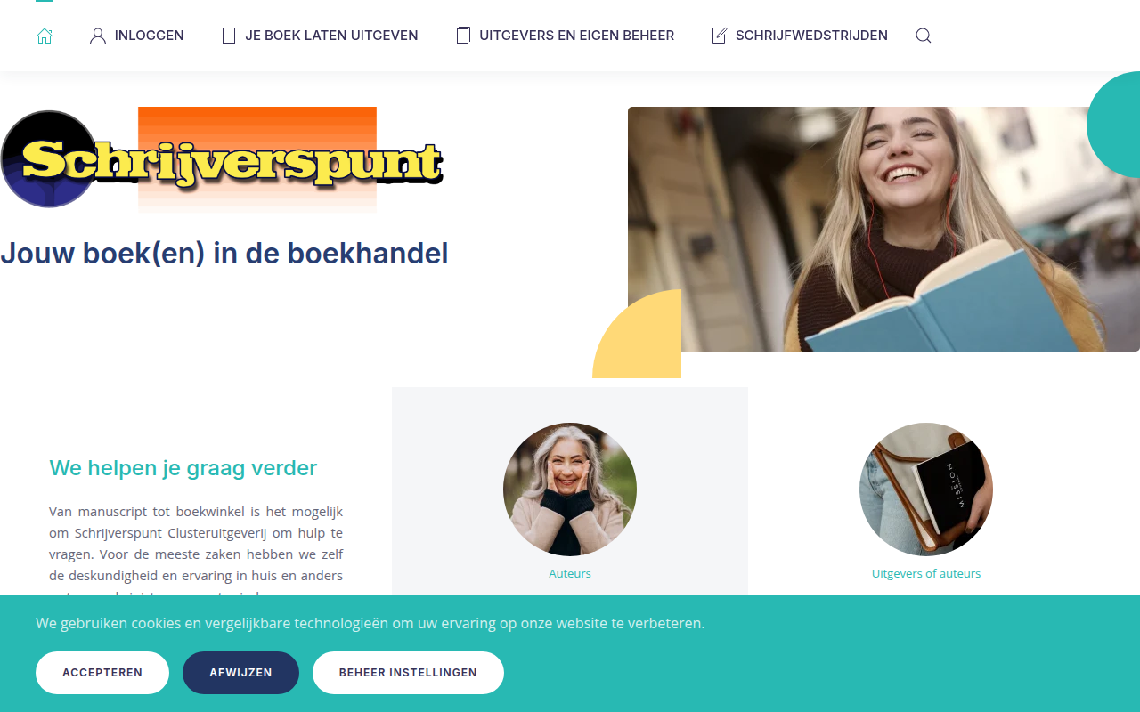 Screenshot van schrijverspunt.nl