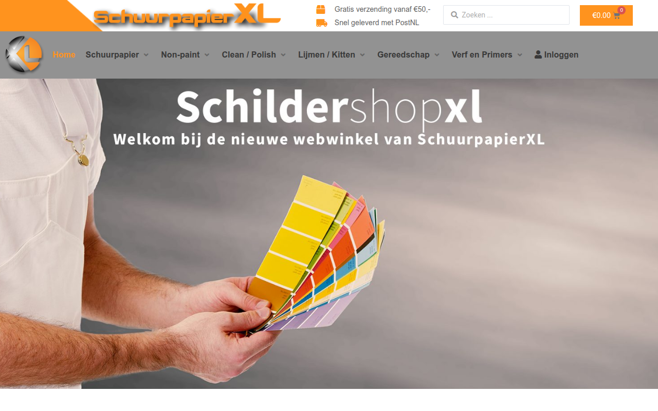 Screenshot van schuurpapierxl.nl