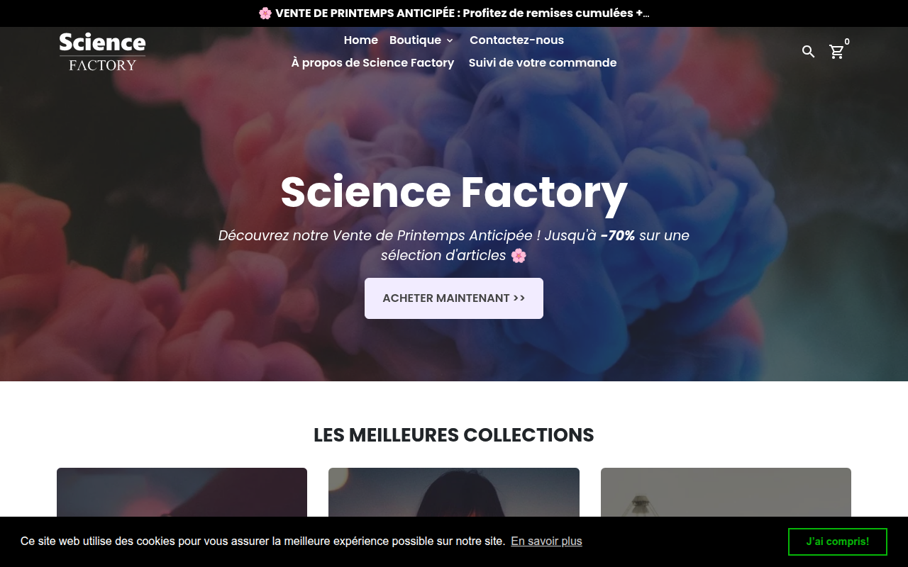 Screenshot van sciencefactory.fr