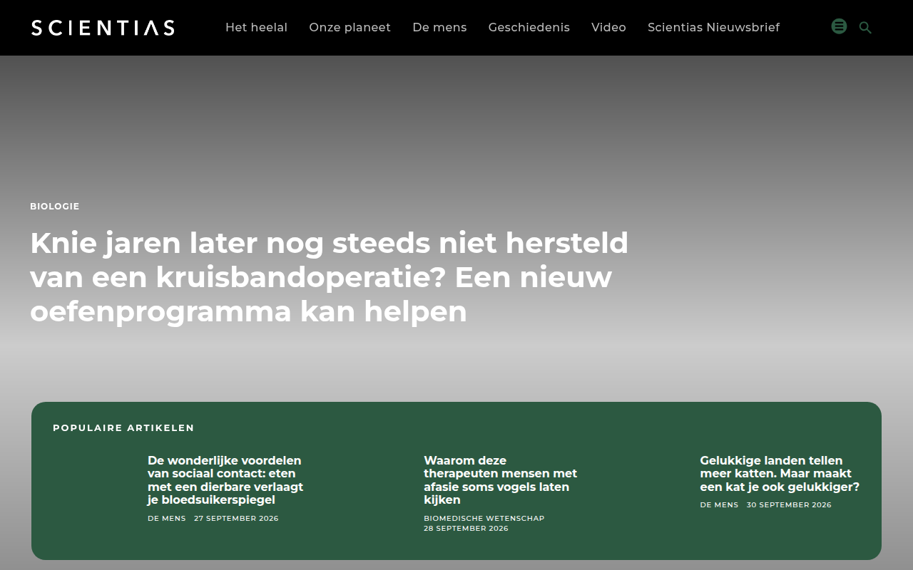 Screenshot van scientias.nl