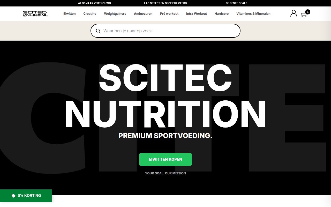 Screenshot van scitec-online.nl