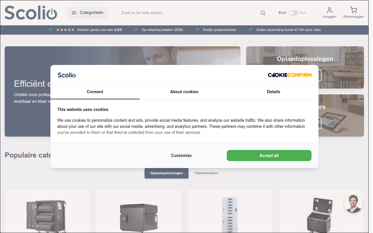 Screenshot van scolio.nl