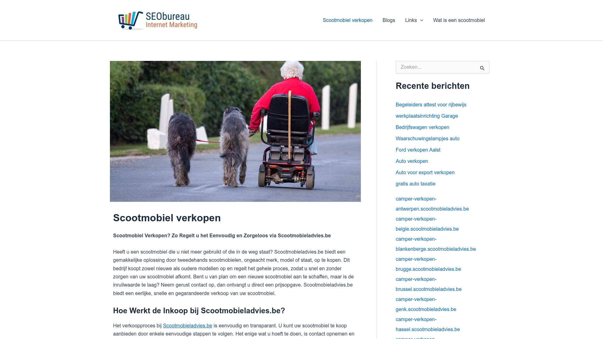 Screenshot van scootmobieladvies.be