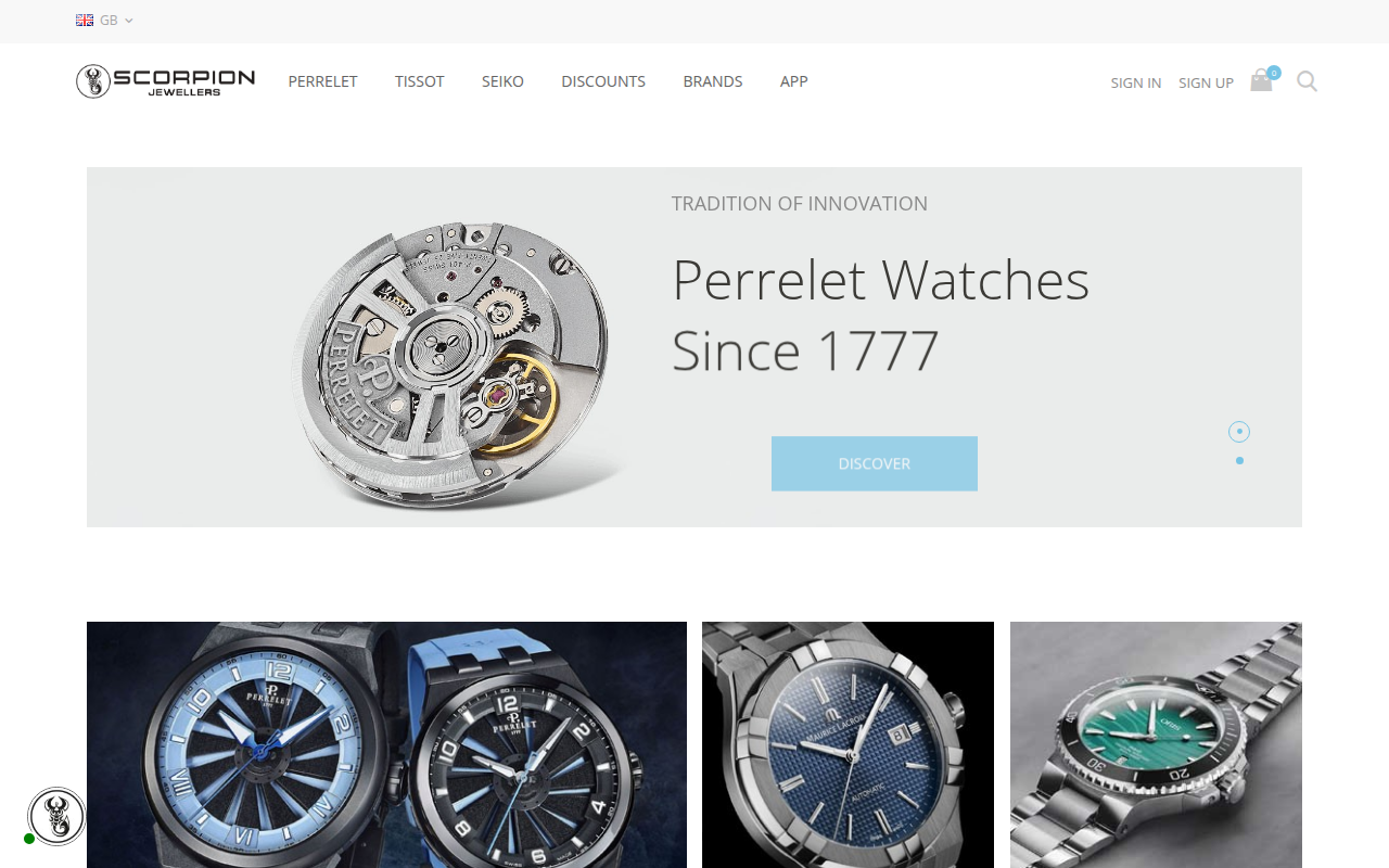 Screenshot van scorpionjewellers.es