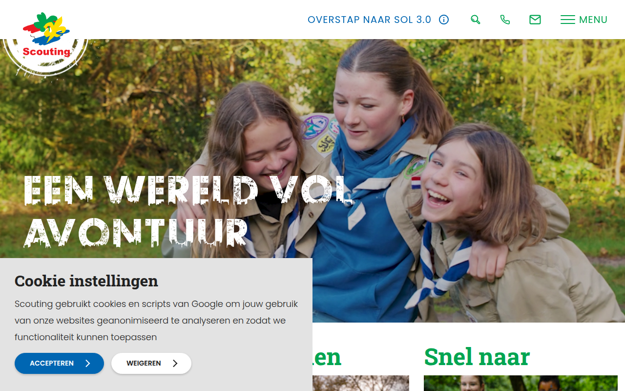 Screenshot van scouting.nl