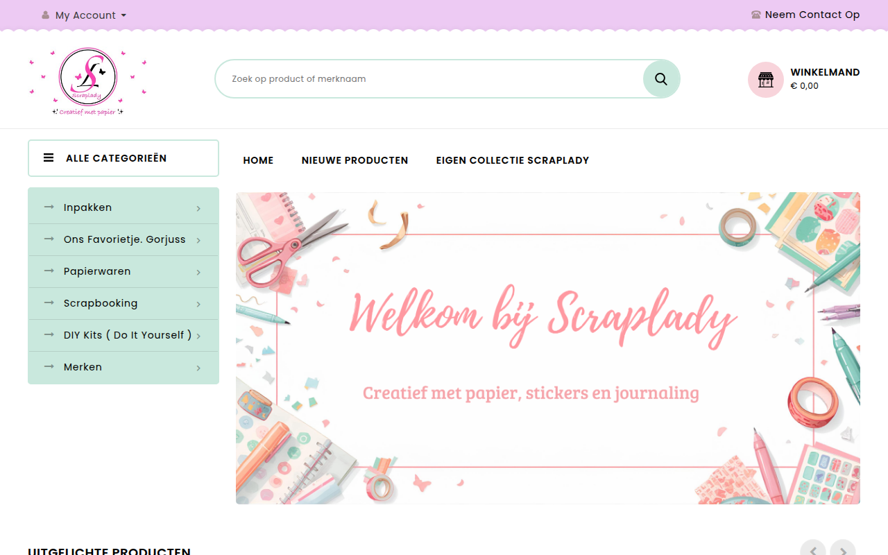 Screenshot van scraplady.nl