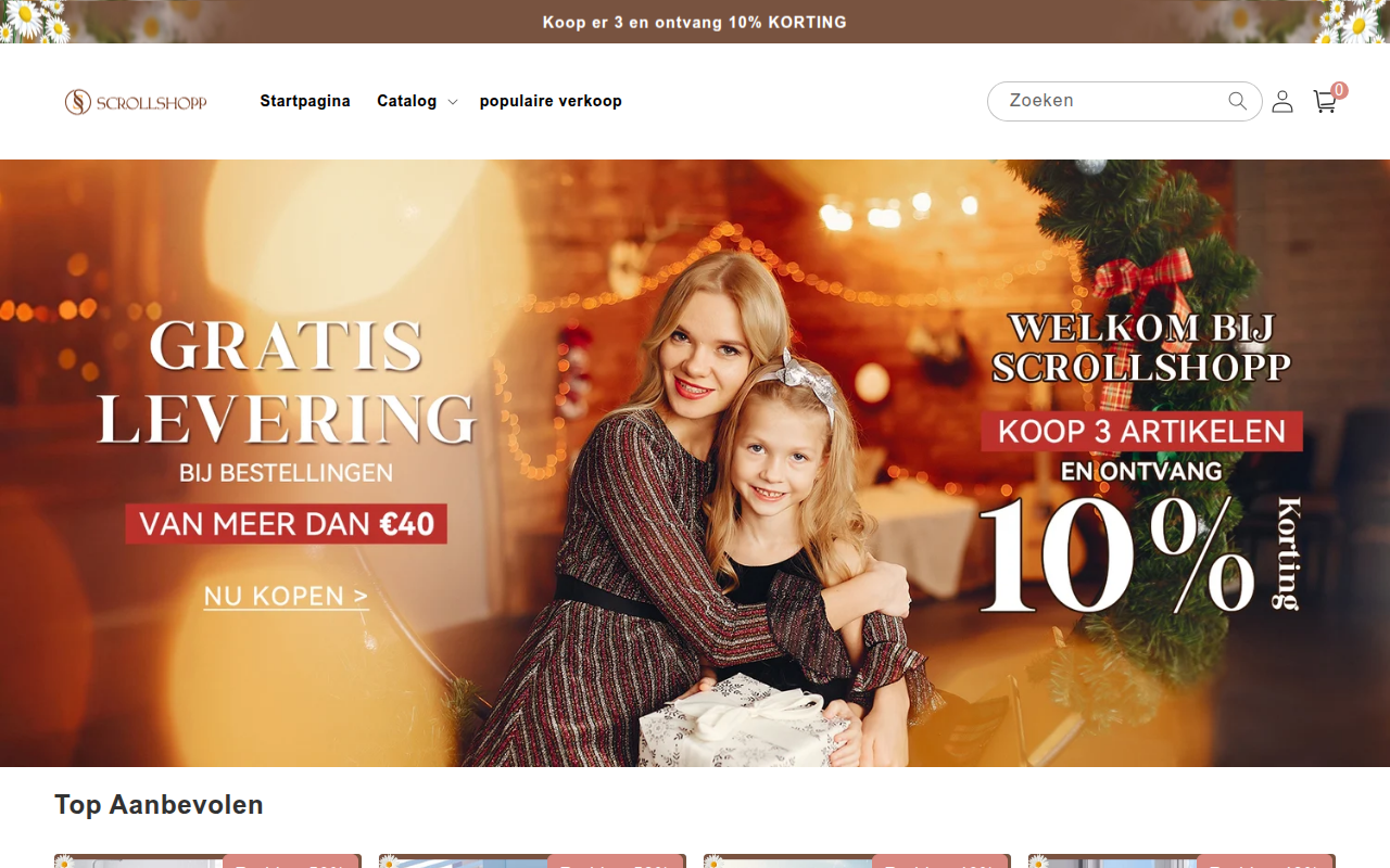 Screenshot van scrollshopp.com