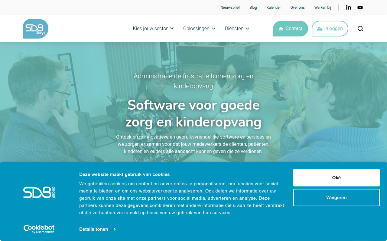 Screenshot van sdbzorgt.nl