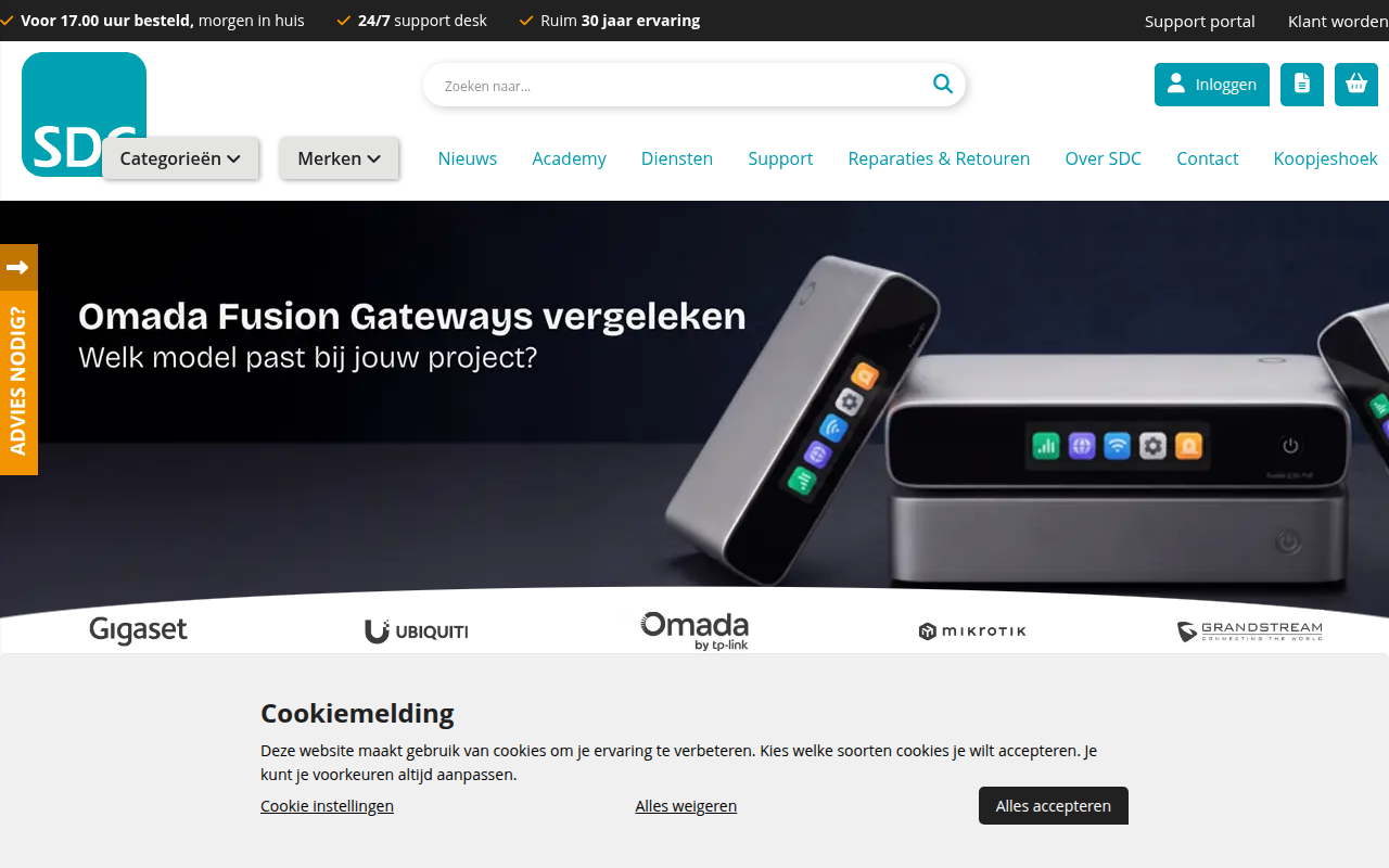 Screenshot van sdc.nl