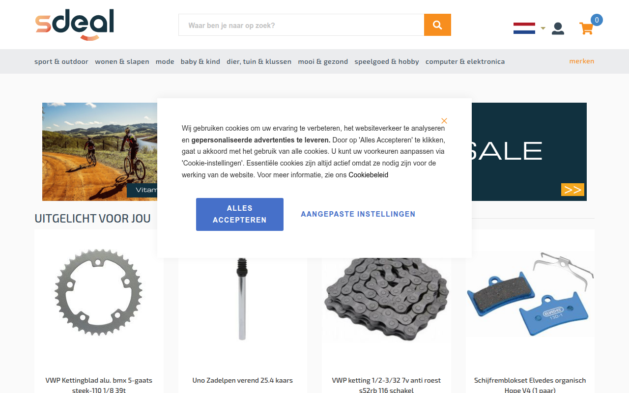 Screenshot van sdeal.nl