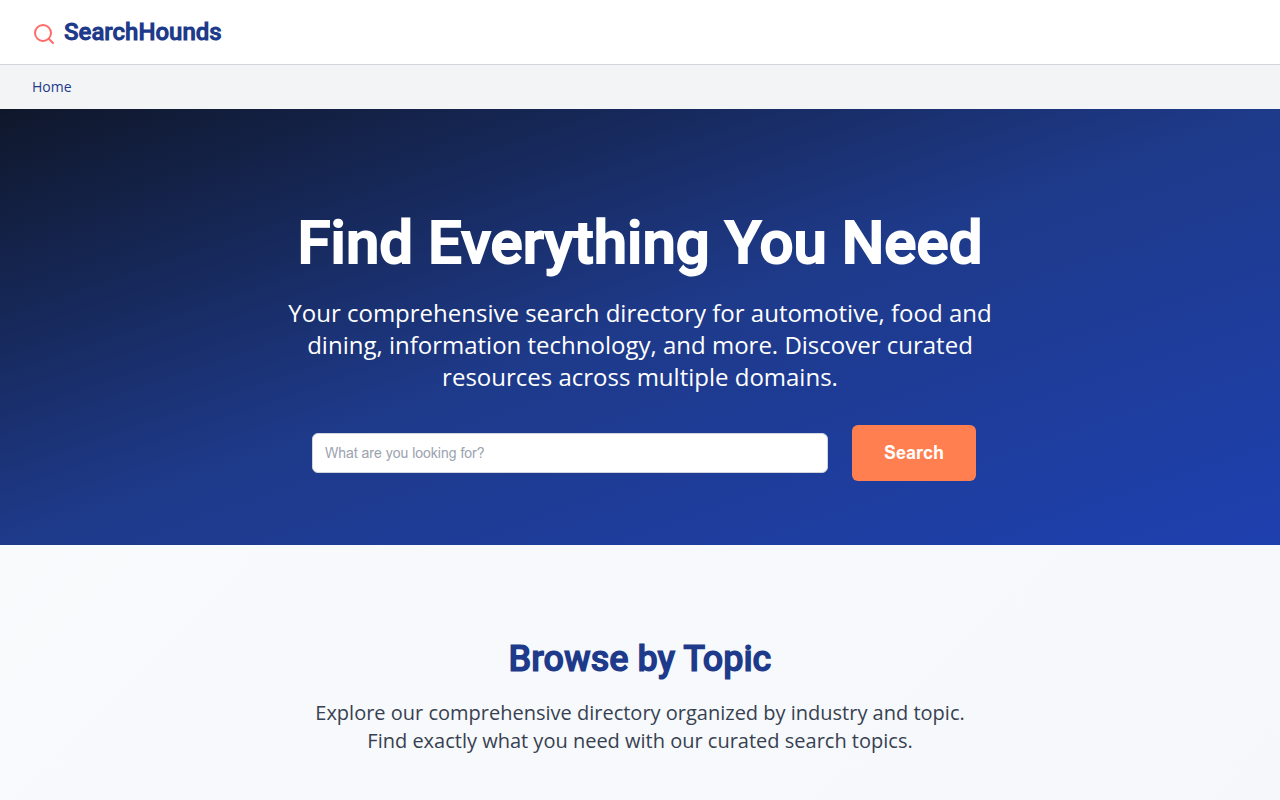 Screenshot van searchhounds.com