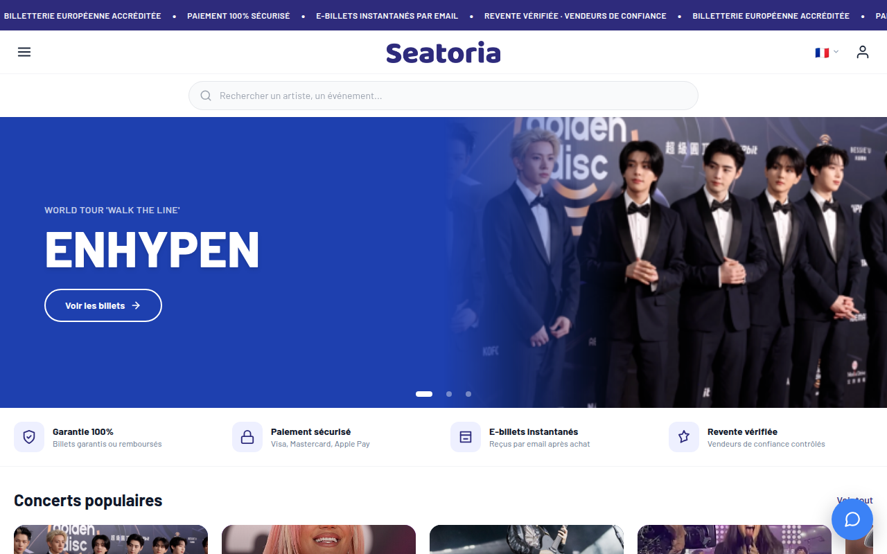 Screenshot van seatoria.com