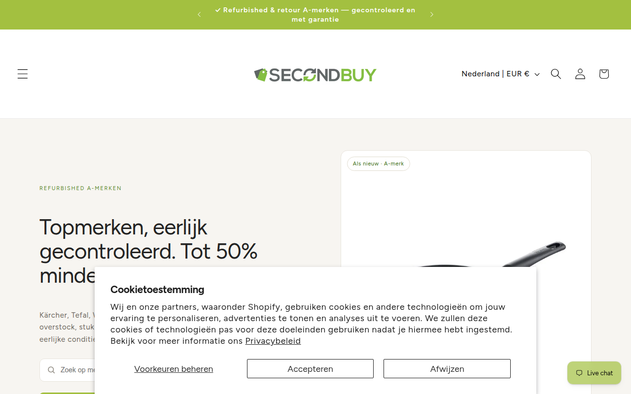 Screenshot van second-buy.nl