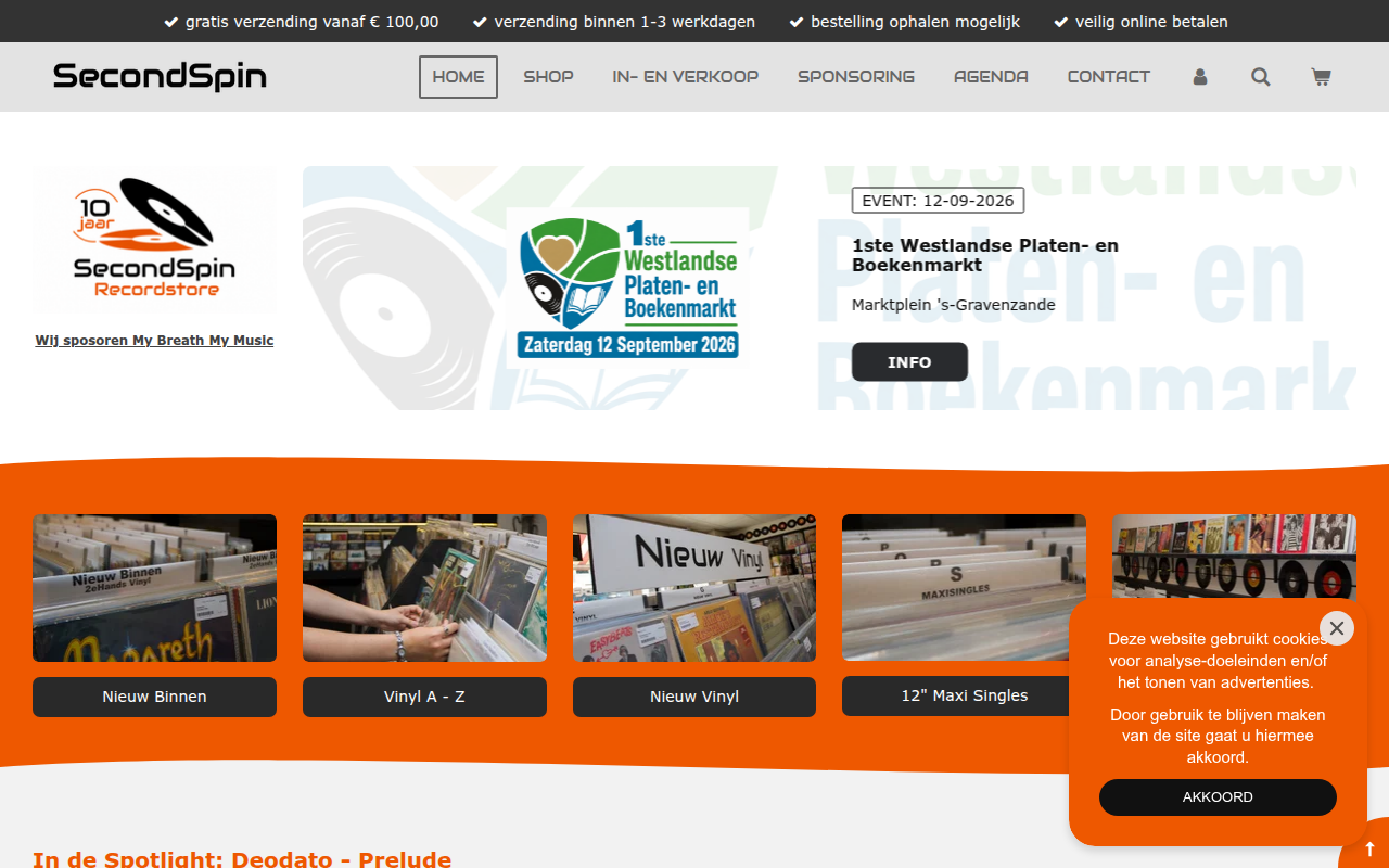 Screenshot van secondspin.nl