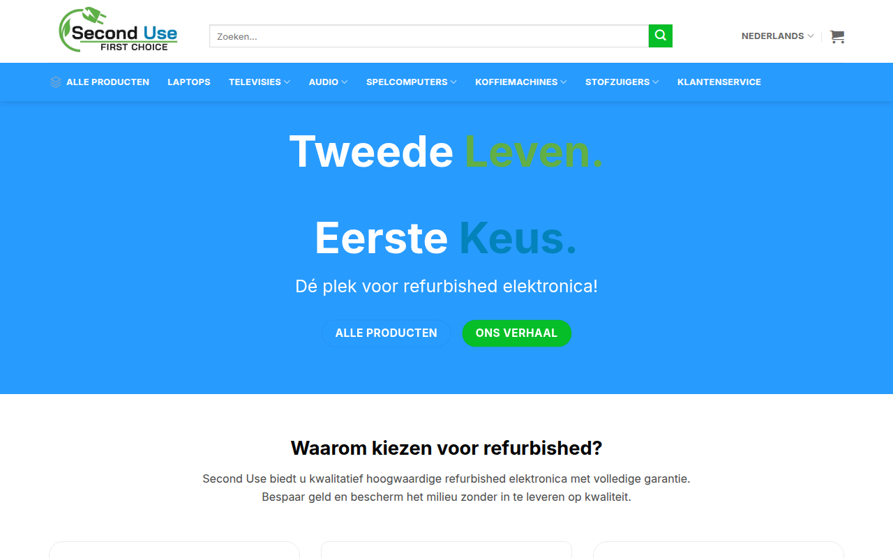 Screenshot van seconduse.nl