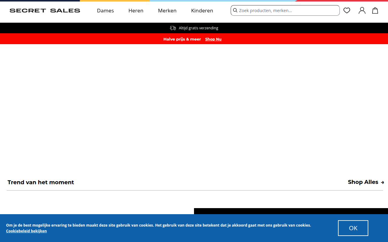 Screenshot van secretsales.nl