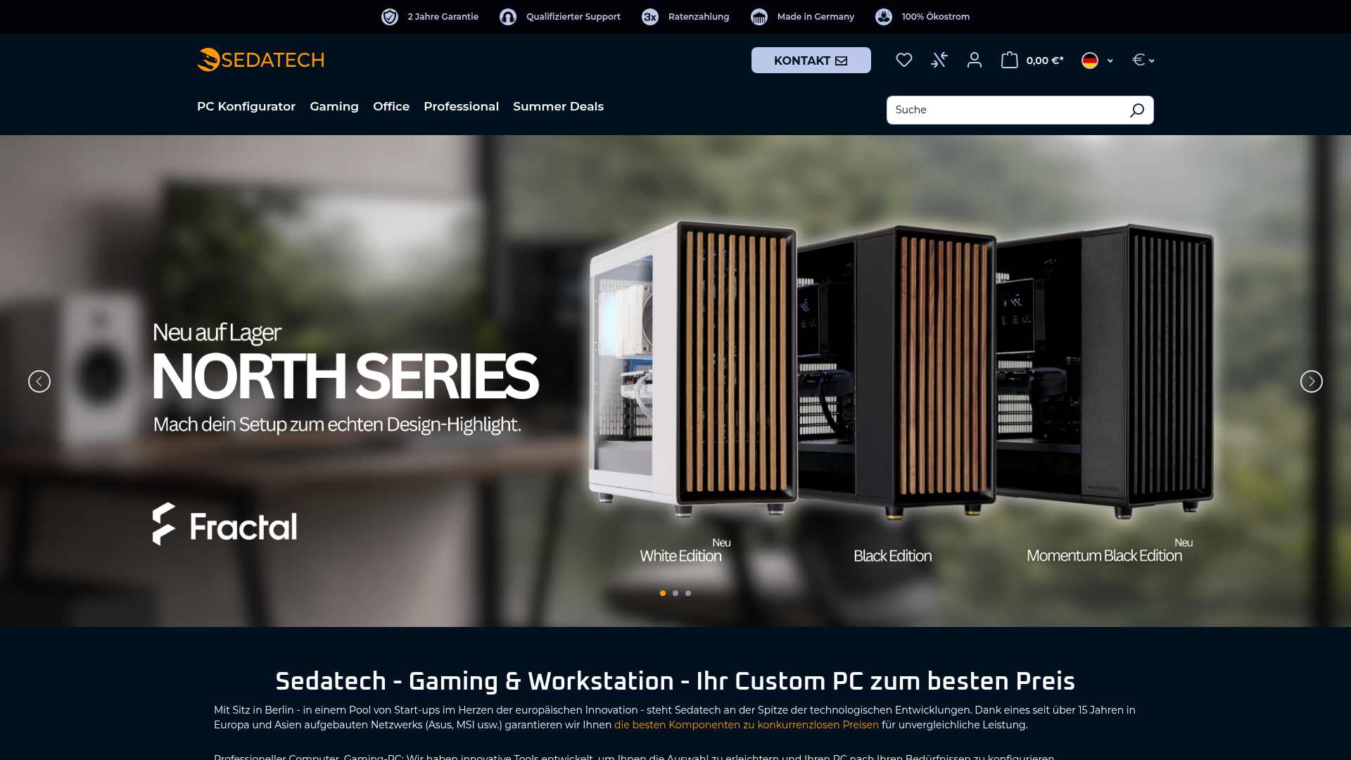 Screenshot van sedatech.net