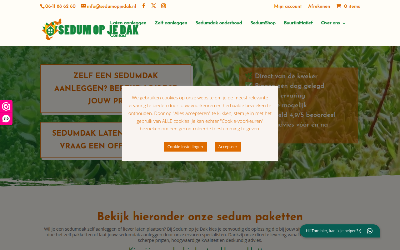 Screenshot van sedumopjedak.nl