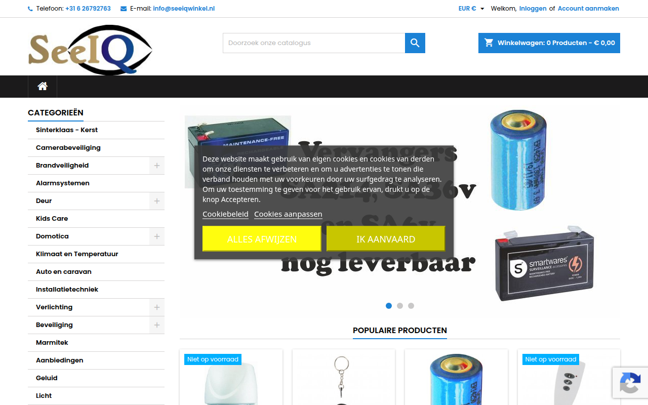 Screenshot van seeiqwinkel.nl