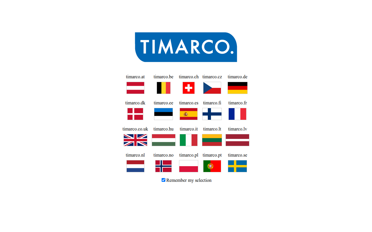 Screenshot van select.timarco.com