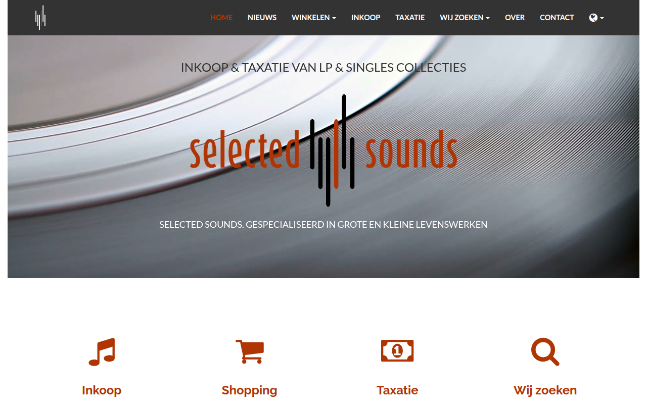 Screenshot van selectedsounds.nl