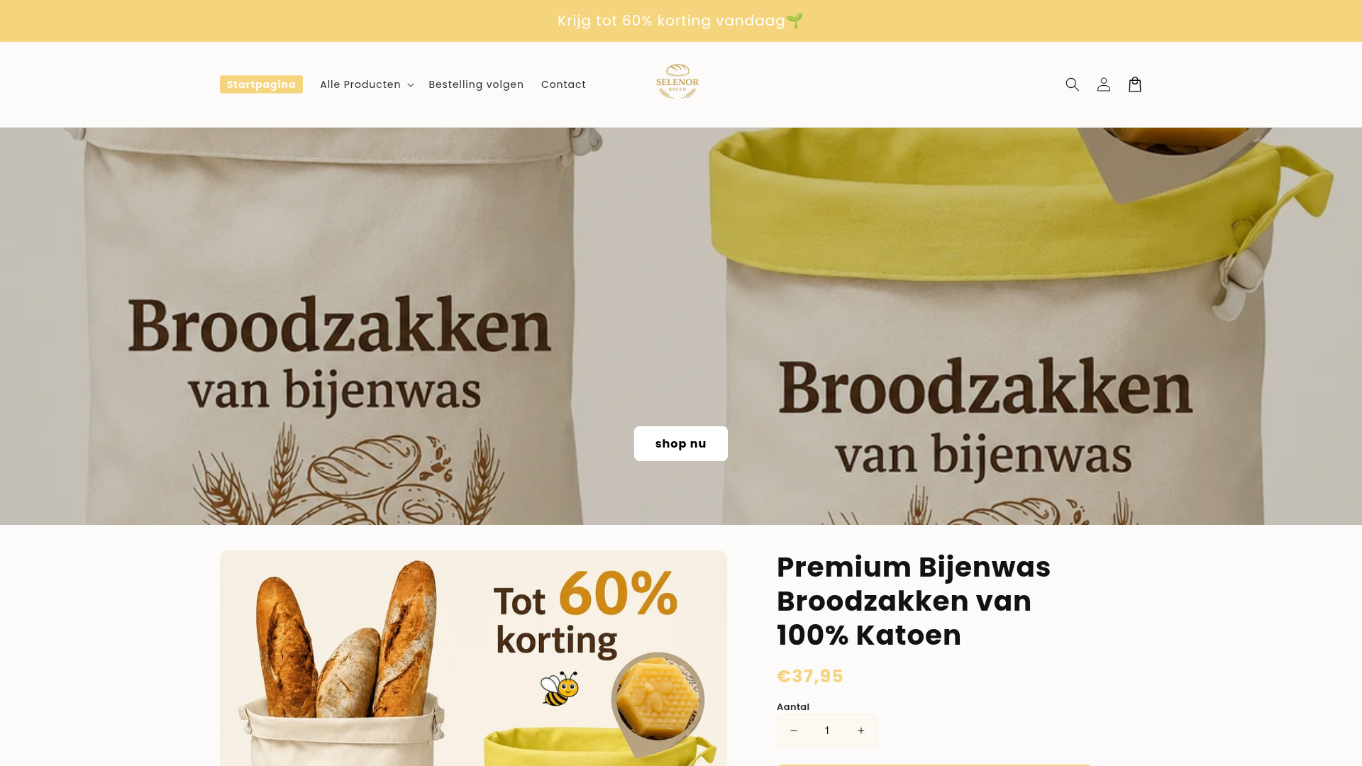 Screenshot van selenor.nl