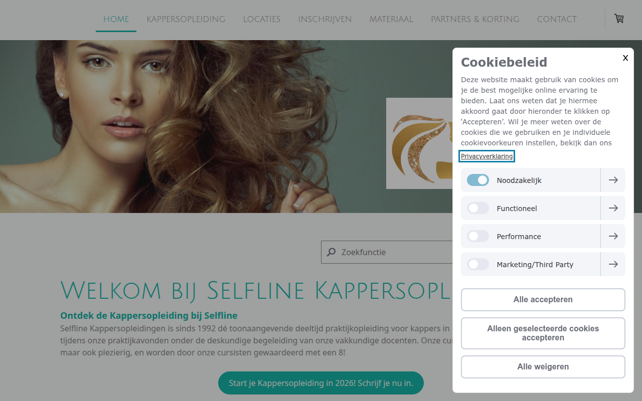 Screenshot van selfline.nl
