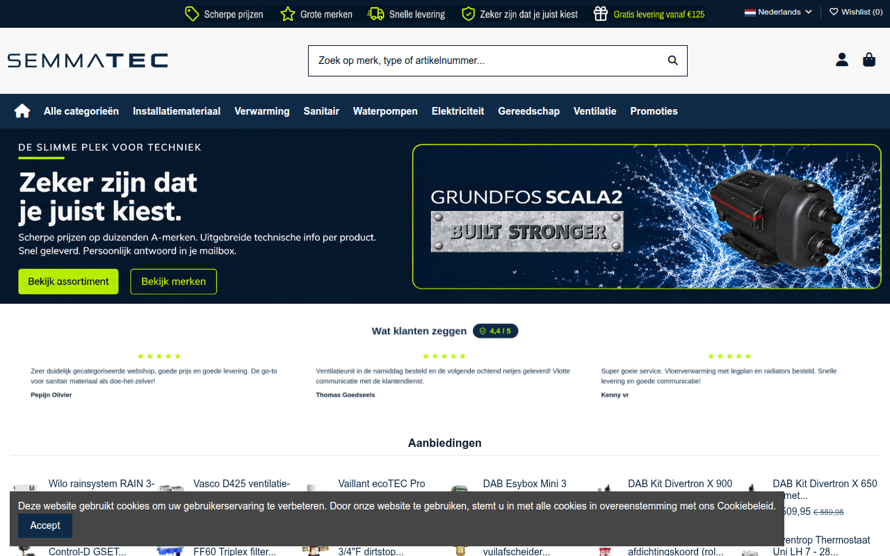 Screenshot van semmatec.be